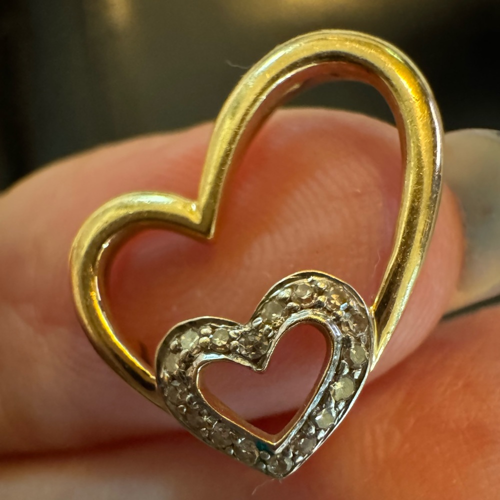14k Gold and stamped and tested Heart Pendant vintage 3/4 inch 1.30 grams real g